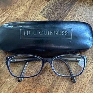 Lulu Guinness Black Cat-Eye Eyeglasses